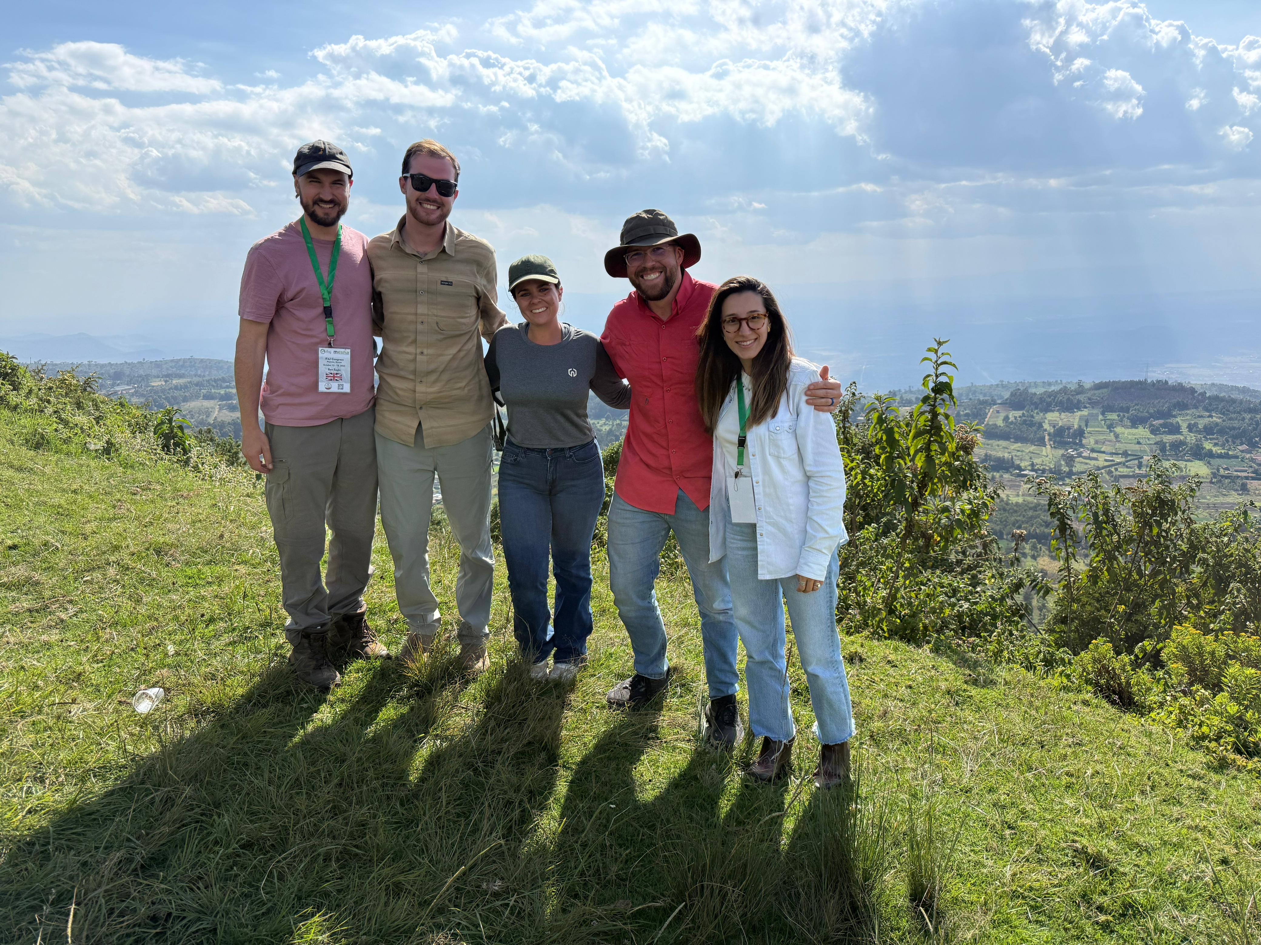 Group on mountainside