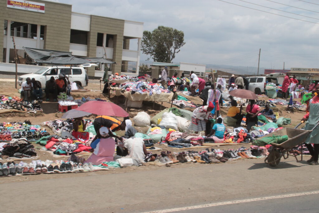 Ditches with items for sale in Kenya.